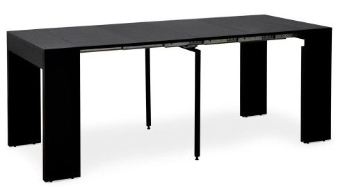 Table extensible bois noir mat Kino 42 à 197 cm - 10 personnes - Photo n°1