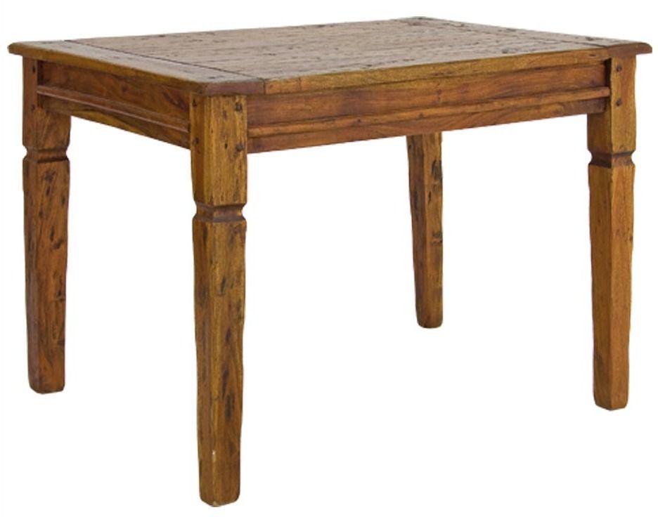 Table extensible carrée en bois massif d'acacia marron CHATEAUX 120/160/200 cm - Photo n°1