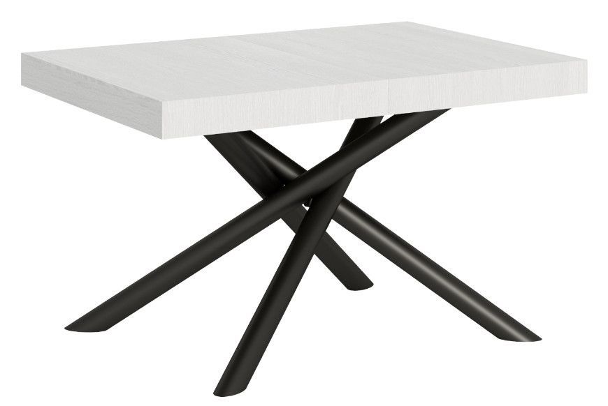 Table extensible design pieds arrondis entrelacés anthracite Zeus - Photo n°1