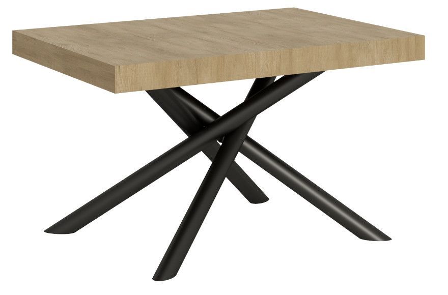 Table extensible design pieds arrondis entrelacés anthracite Zeus - Photo n°1