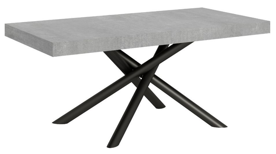 Table extensible design pieds arrondis entrelacés anthracite Zeus - Photo n°1