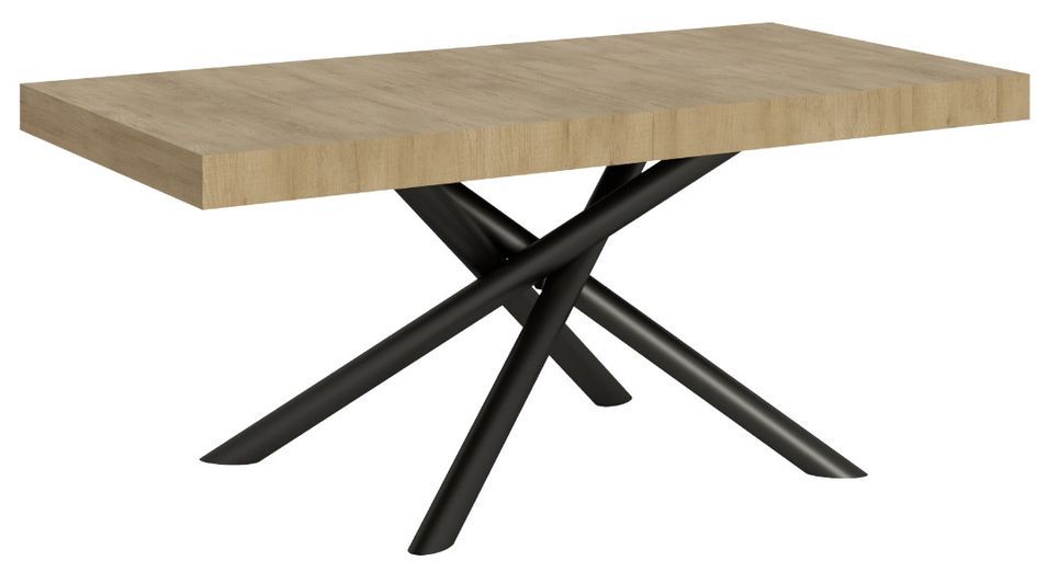Table extensible design pieds arrondis entrelacés anthracite Zeus - Photo n°1