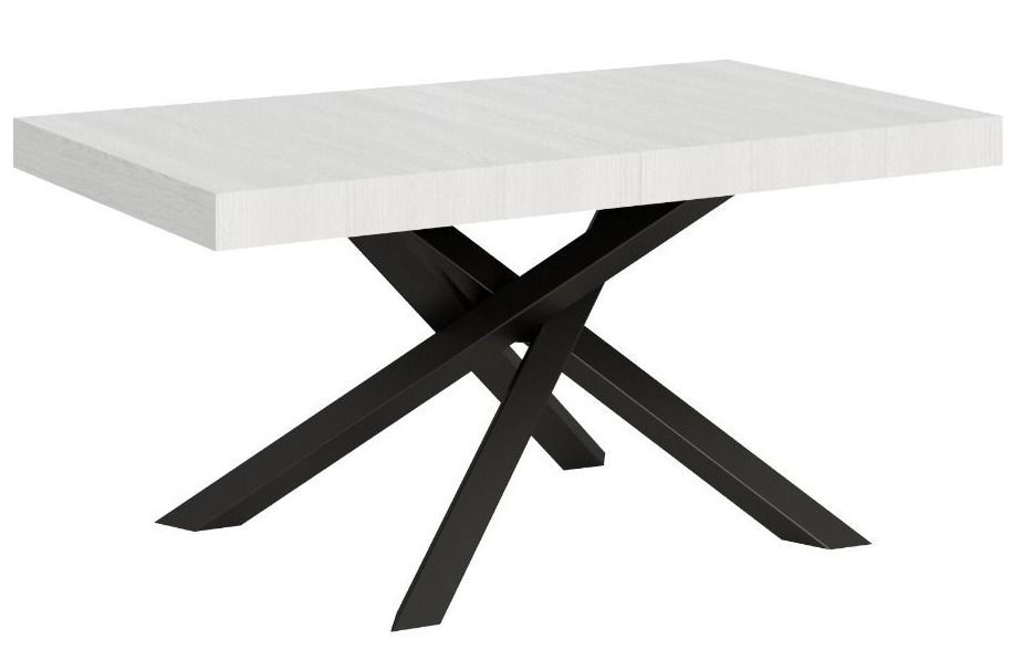 Table extensible pieds entrelacés anthracite Artemis - Photo n°1