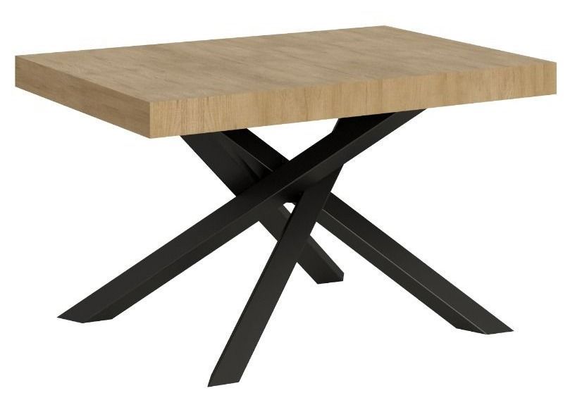 Table extensible pieds entrelacés anthracite Artemis - Photo n°1