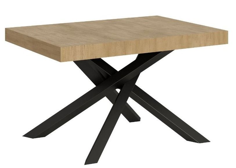 Table extensible pieds entrelacés anthracite Artemis - Photo n°1