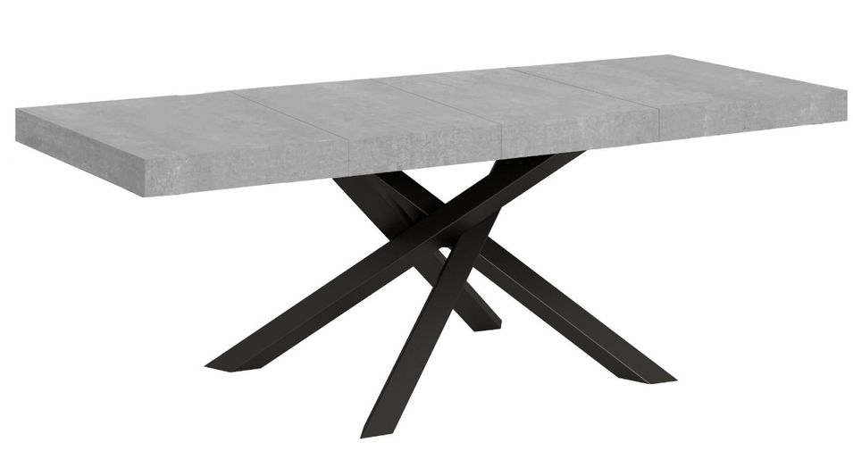 Table extensible pieds entrelacés anthracite Artemis - Photo n°1