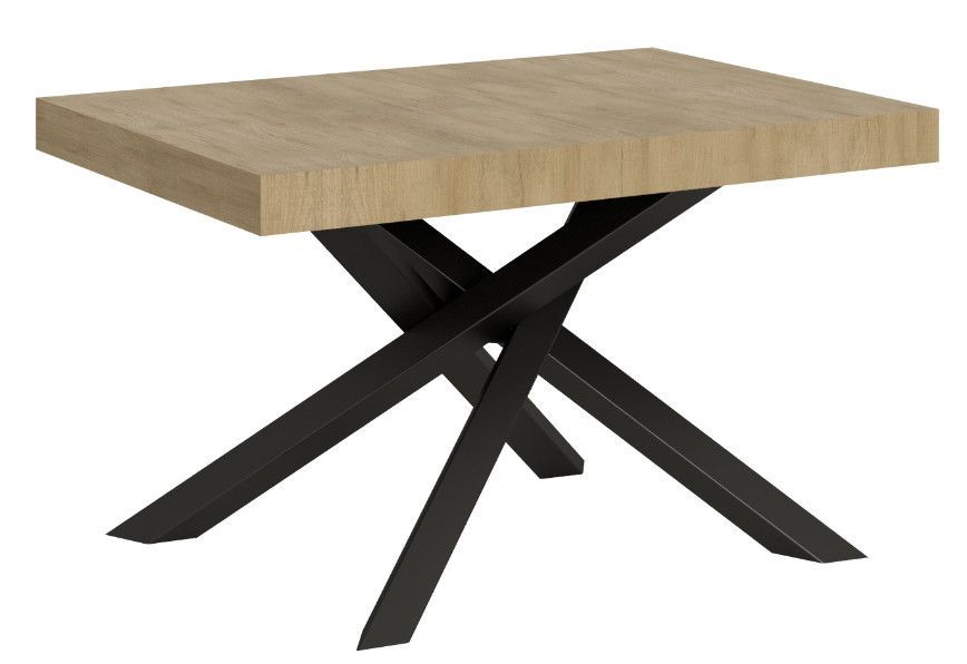 Table extensible pieds entrelacés anthracite Artemis - Photo n°1