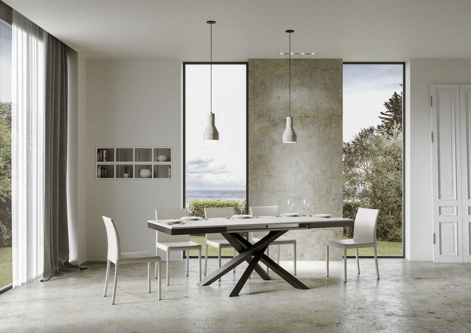 Table extensible design pieds entrelacés anthracite Artemis evolution - Photo n°3