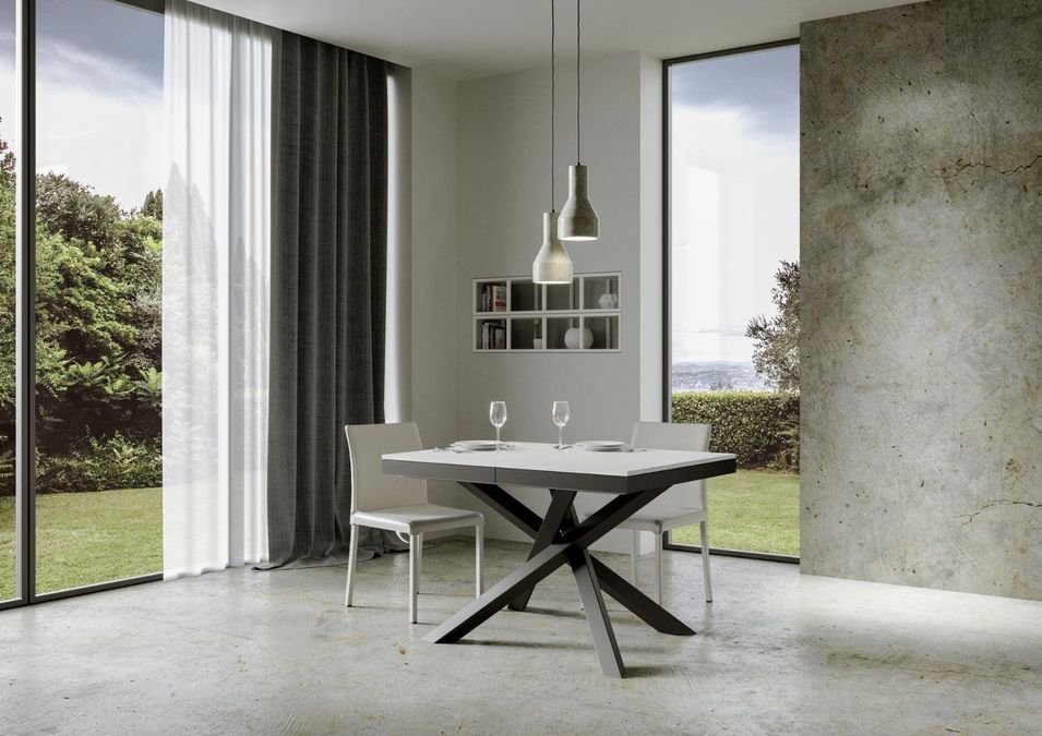 Table extensible design pieds entrelacés anthracite Artemis evolution - Photo n°4