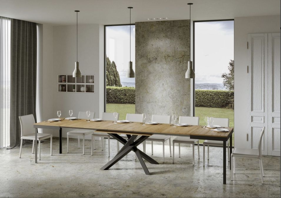 Table extensible design pieds entrelacés anthracite Artemis evolution - Photo n°6