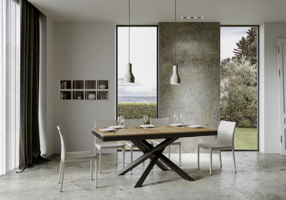 Table extensible design pieds entrelacés anthracite Artemis evolution - Photo n°8