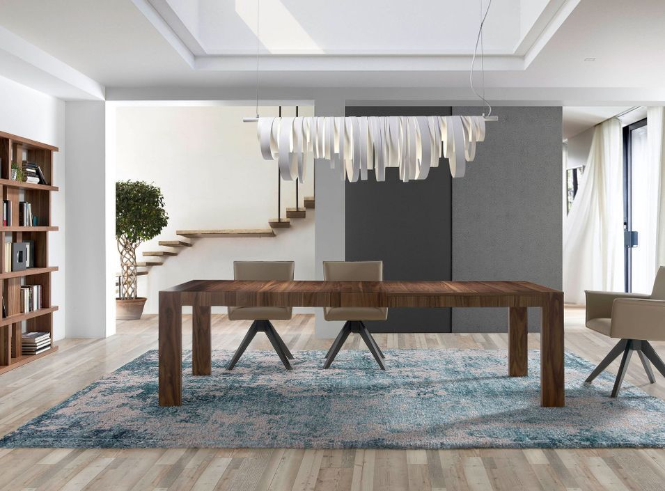 Table extensible rectangulaire Koza 160/210/260 cm - Noyer moderne - Photo n°1