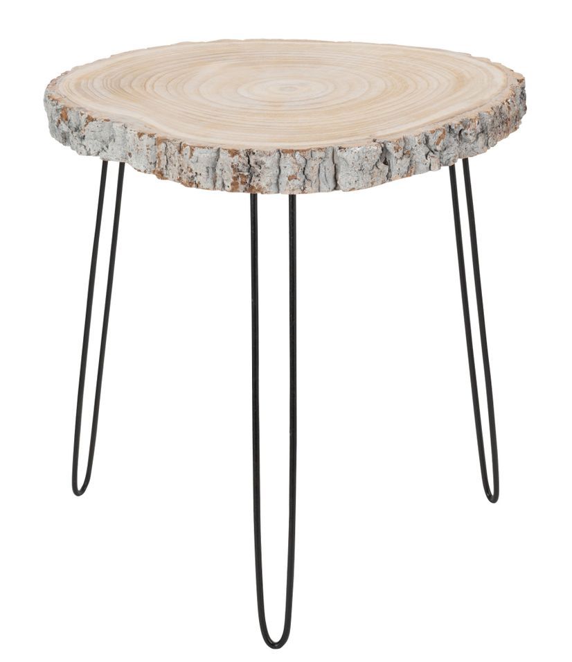 Table gigogne bois gris Helena L 55 cm - Photo n°1