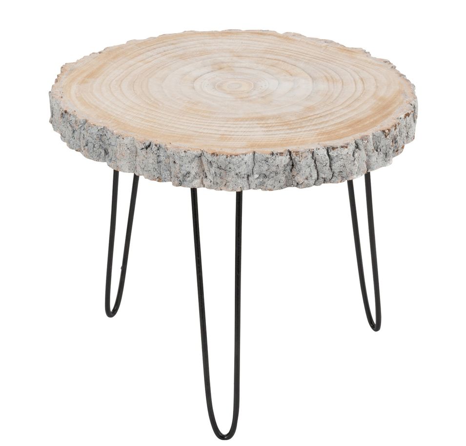 Table gigogne en bois gris Paulette L 47 cm - Photo n°1