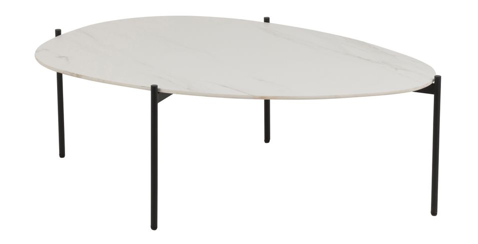 Table gigogne ovale métal blanc Lipa L 124 cm - Photo n°1