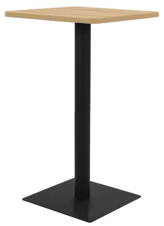 Table haute de bar bois chêne clair et pieds métal noir Riner 70 cm - Photo n°1