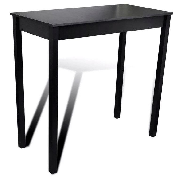 Table haute de bar bois et pin massif noir Ylago 115 cm - Photo n°1