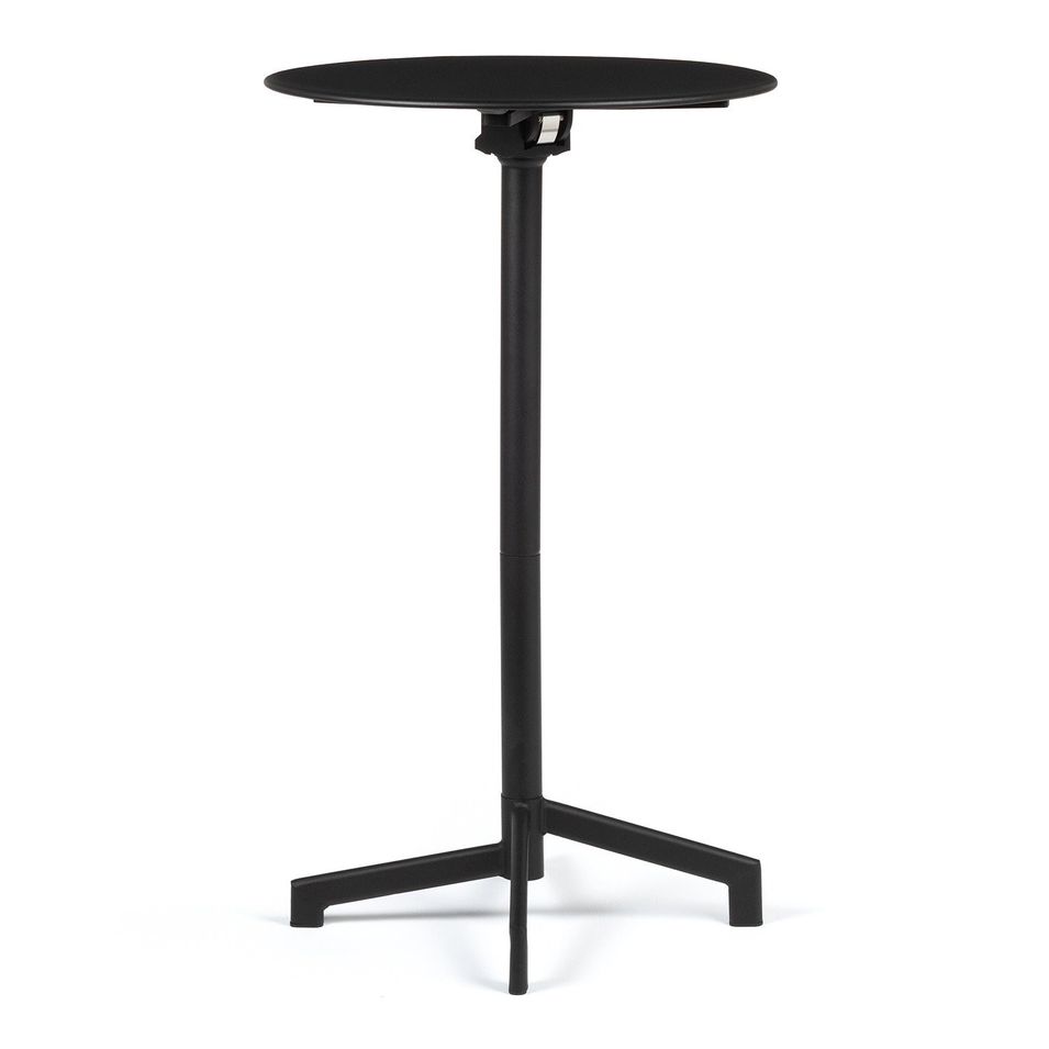 Table haute de bar ronde réglable acier noir mate Snook 60 cm - Photo n°1