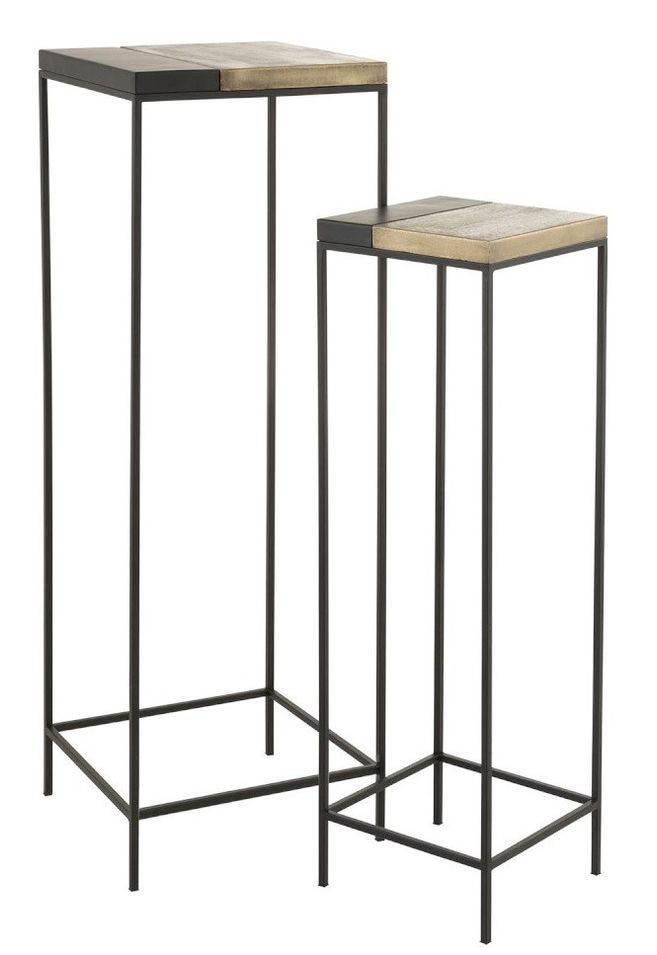 Table haute gigogne métal noir et doré Ysarg - Lot de 2 - Photo n°1