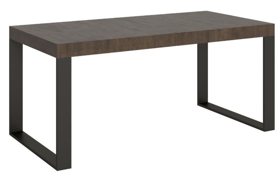 Table industrielle noyer et pieds métal anthracite Tiroz 180 cm - Photo n°1