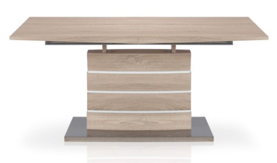 Table moderne extensible chêne clair Milbou - Photo n°1