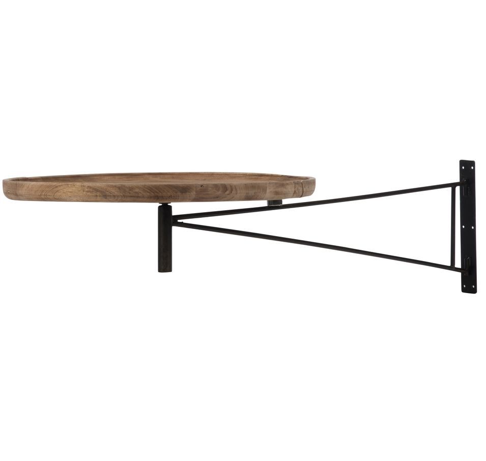 Table murale pivotante ronde bois clair Artes L 55 cm - Photo n°1