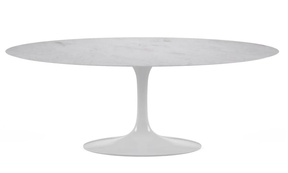 Table ovale TULIPE avec plateau stratifié – Collection haut de gamme fabriquée en Italie - Photo n°1