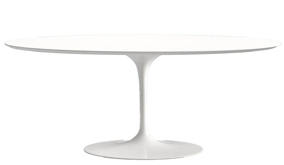 Table ovale TULIPE avec plateau stratifié – Collection haut de gamme fabriquée en Italie - Photo n°1
