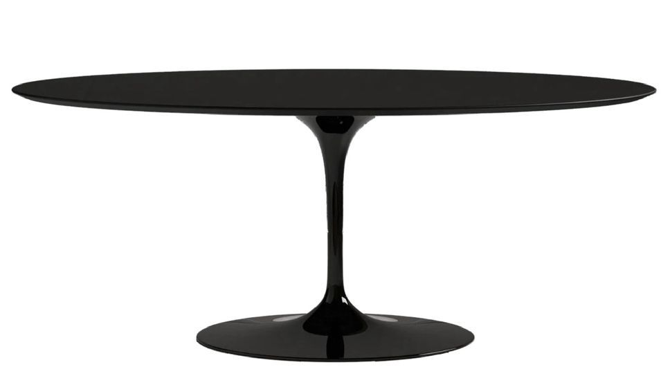Table ovale TULIPE avec plateau stratifié – Collection haut de gamme fabriquée en Italie - Photo n°1