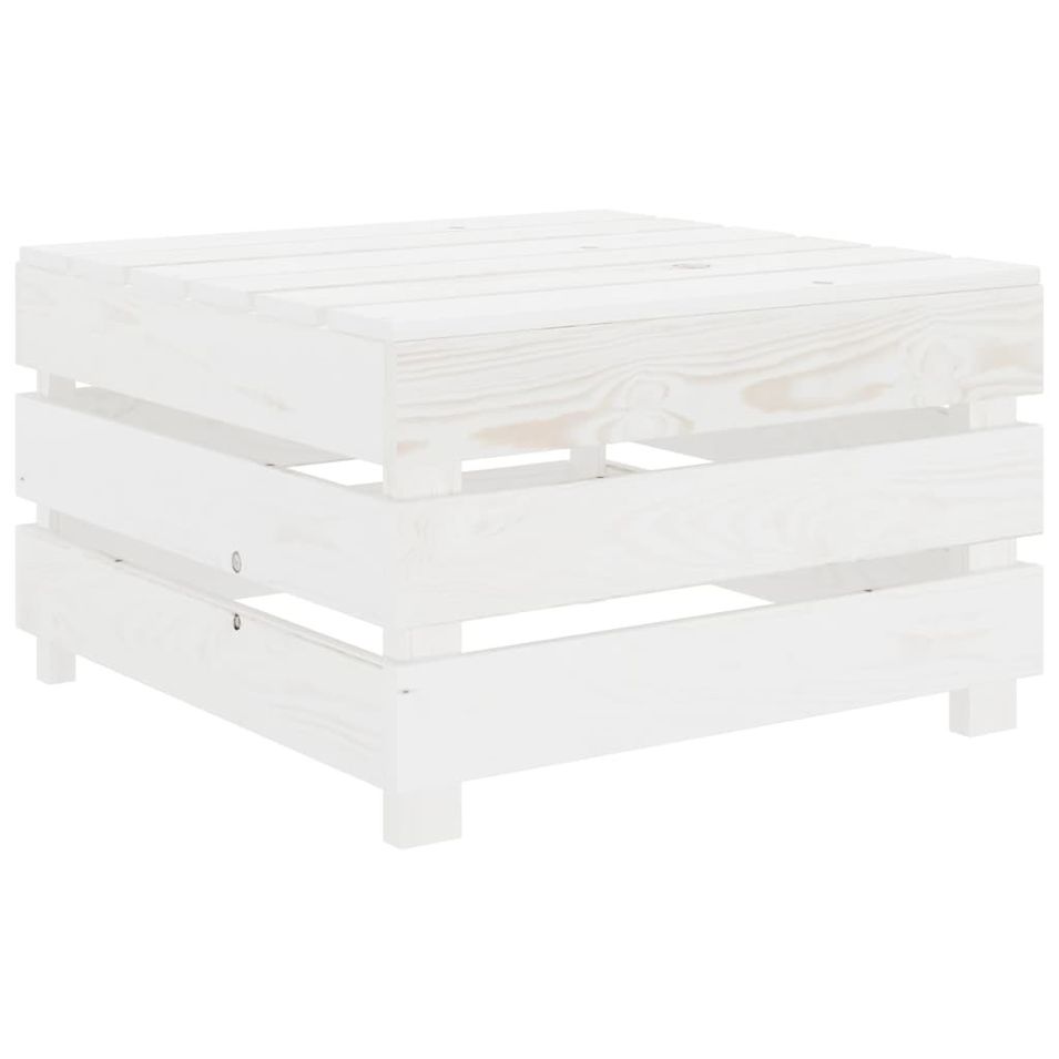 Table palette de jardin Blanc Bois - Photo n°1