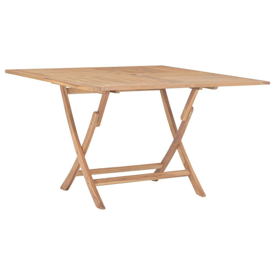 Table pliable de jardin 120x120x75 cm Bois de teck solide 2 - Photo n°1