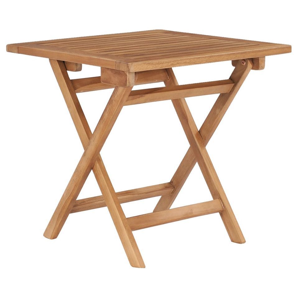 Table pliable de jardin 45x45x45 cm Bois de teck solide 2 - Photo n°1