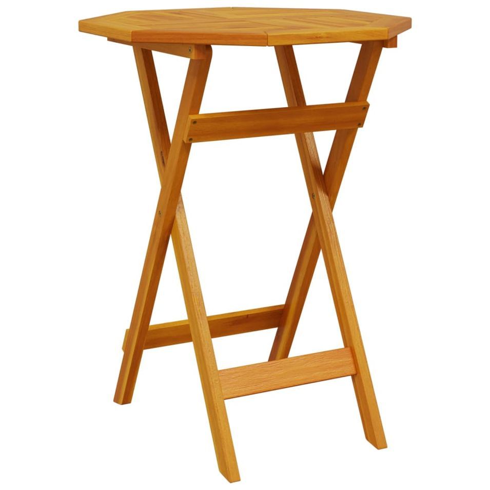 Table pliable de jardin Ø60x75 cm bois d'acacia massif - Photo n°1