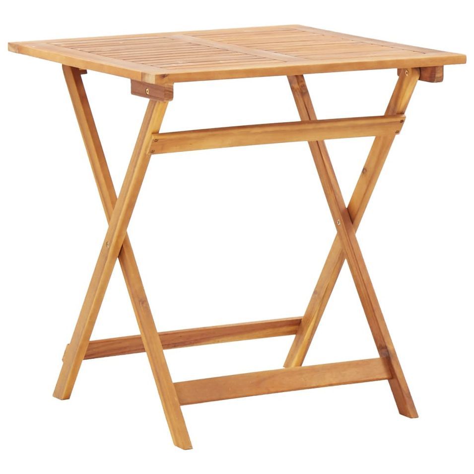 Table pliable de jardin 70x70x75 cm Bois d'acacia massif - Photo n°1