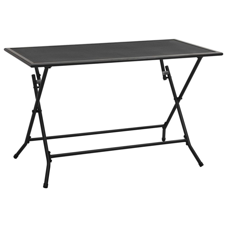 Table pliable en maille 120x60x72 cm Acier Anthracite - Photo n°1
