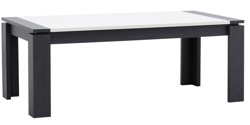 Table rectangulaire à rallonge Laqué Blanc et Gris Kantz - Photo n°1