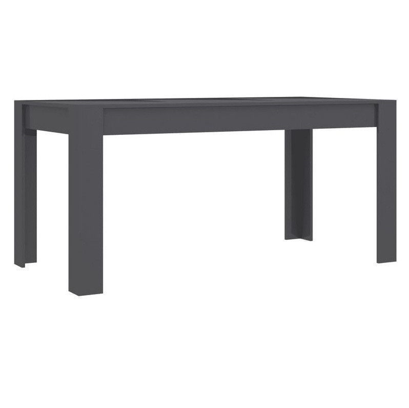 Table rectangulaire bois gris brillant Loya 160 cm - Photo n°1