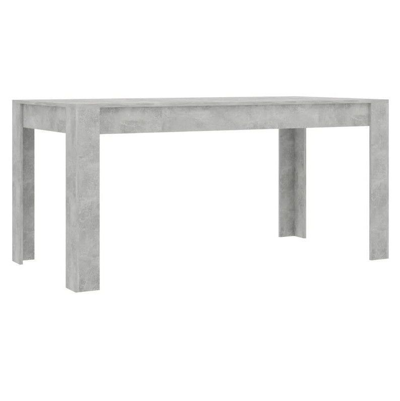 Table rectangulaire bois gris effet béton Loya 160 cm - Photo n°1