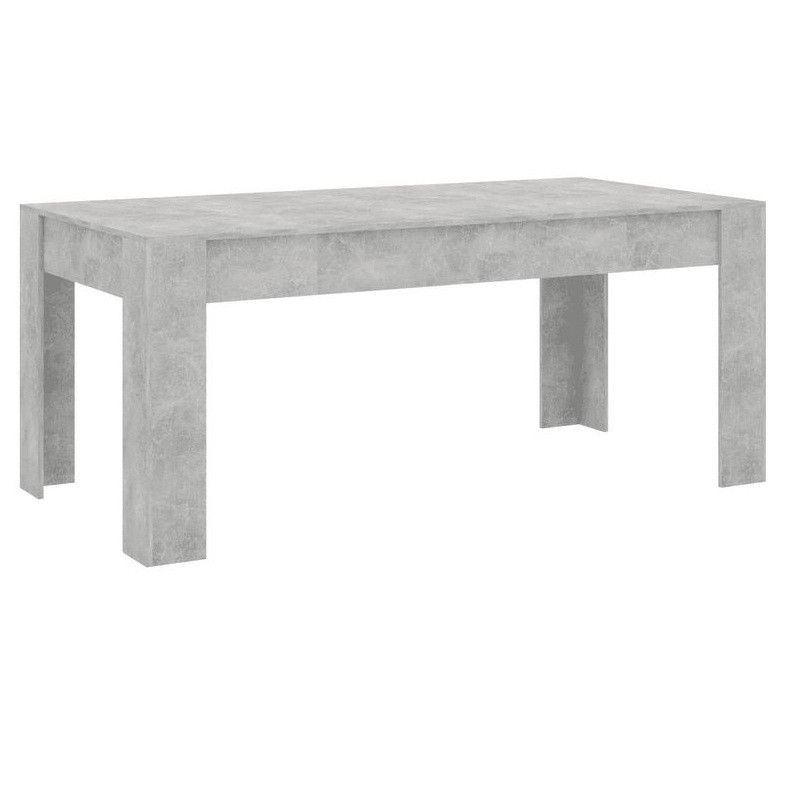 Table rectangulaire bois gris effet béton Loya 180 cm - Photo n°1
