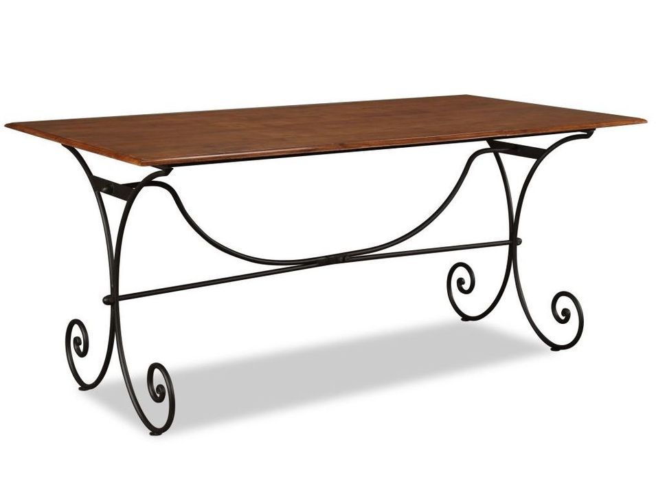 Table rectangulaire bois massif d'acacia Rozas 180 cm - Photo n°1