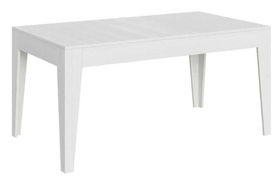 Table rectangulaire extensible 4 à 10 personnes 160/220 cm bois blanc Kina - Photo n°1