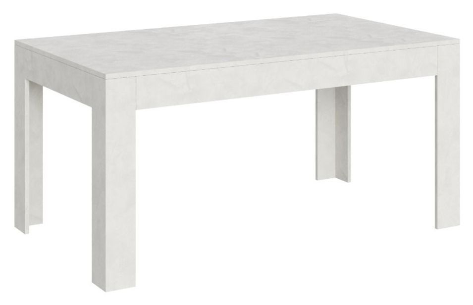 Table rectangulaire extensible 4 à 10 personnes 160 à 220 cm blanc spatulé Tipi - Photo n°1