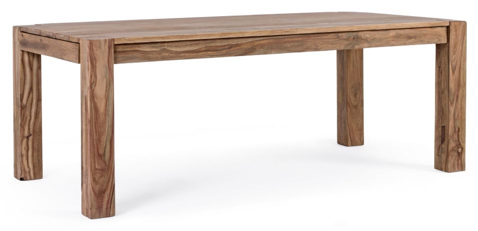 Table rectangulaire extensible bois massif naturel Saly 200/300 cm - Photo n°1