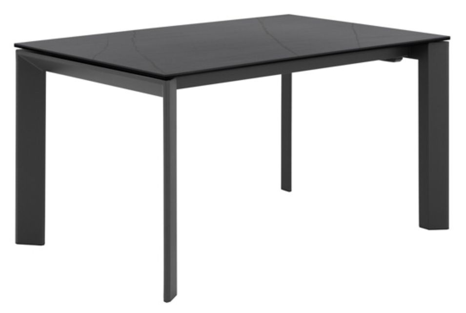 Table rectangulaire extensible porcelaine et métal Spanila - Photo n°1