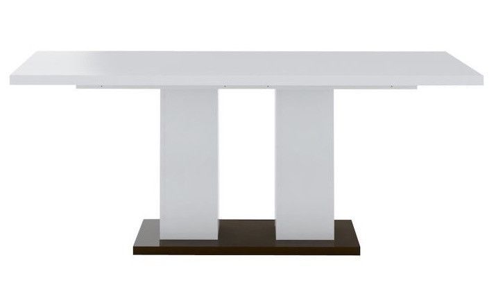 Table rectangulaire bois laqué blanc et noir Koyd 180 cm - Photo n°1
