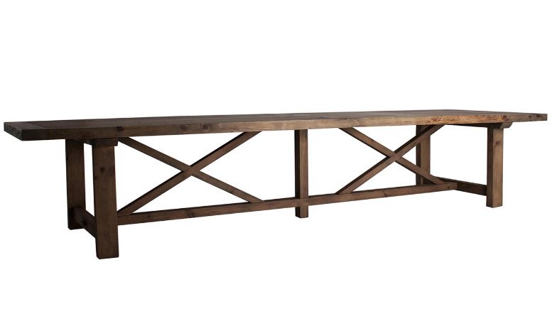 Table rectangulaire pin recyclé naturel vieilli Recyka 400 cm - Photo n°1