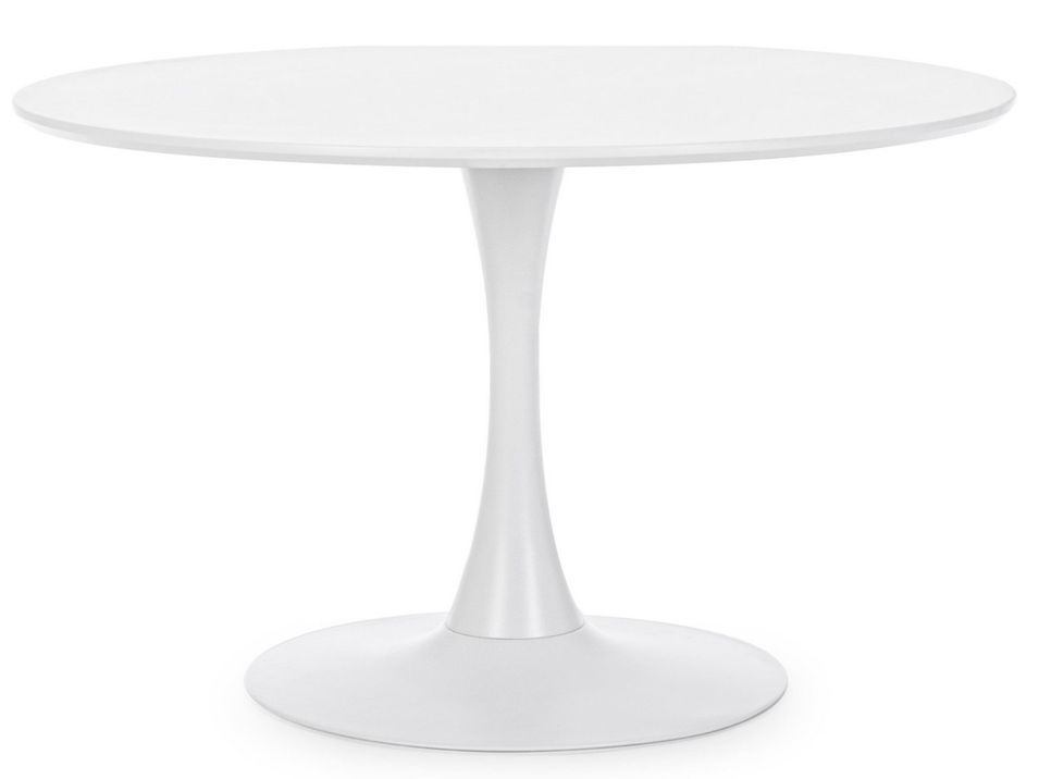 Table ronde blanche BLAKER - Ø100 ou Ø120 cm - Photo n°1