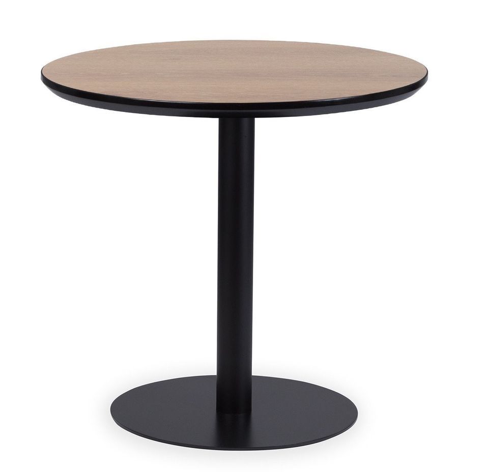Table ronde bois naturel et acier noir Kofy 80 cm - Photo n°1
