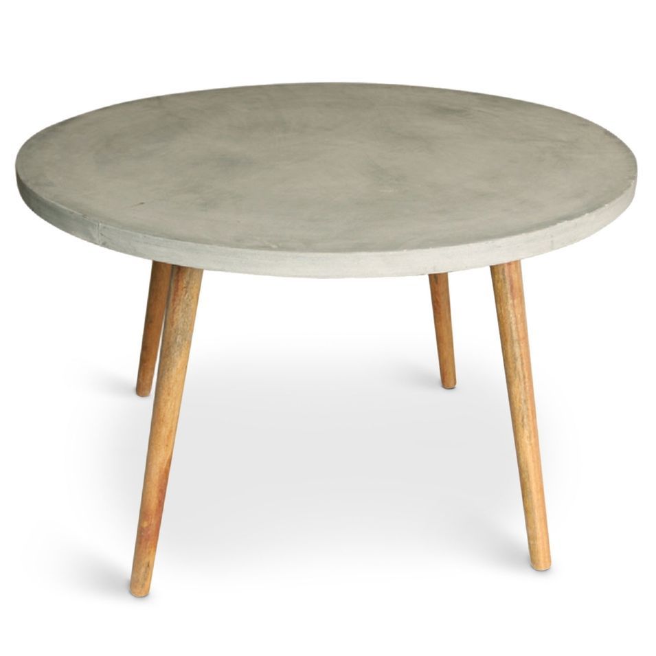 Table ronde effet béton Beige Mark - Photo n°1