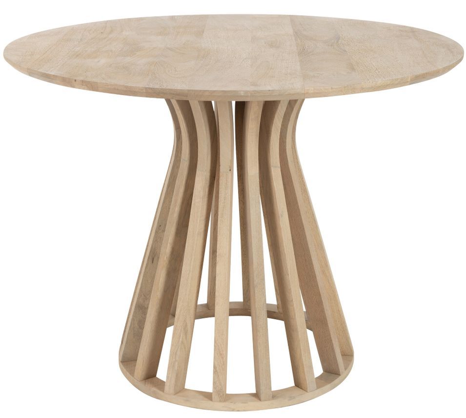 Table ronde en bois de manguier massif ELI Ø110 - Design naturel et lumineux - Photo n°1